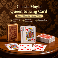 Accessoire de Magie Classique pour Magicien : Cartes Reversibles Reine-Roi, Effet Cœur Changeant, Idéal pour Débutants, Magie de Scène et de Rue, Magie de Près, Facile à Utiliser