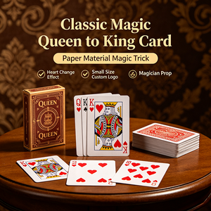 Clásico Truco de Magia de Cartas Rey y Reina, Accesorios de Magia para Escenario y Calle, Efecto de Cambio de Corazón para Magia de Cerca, Fácil de Usar para Principiantes - Product Image 3