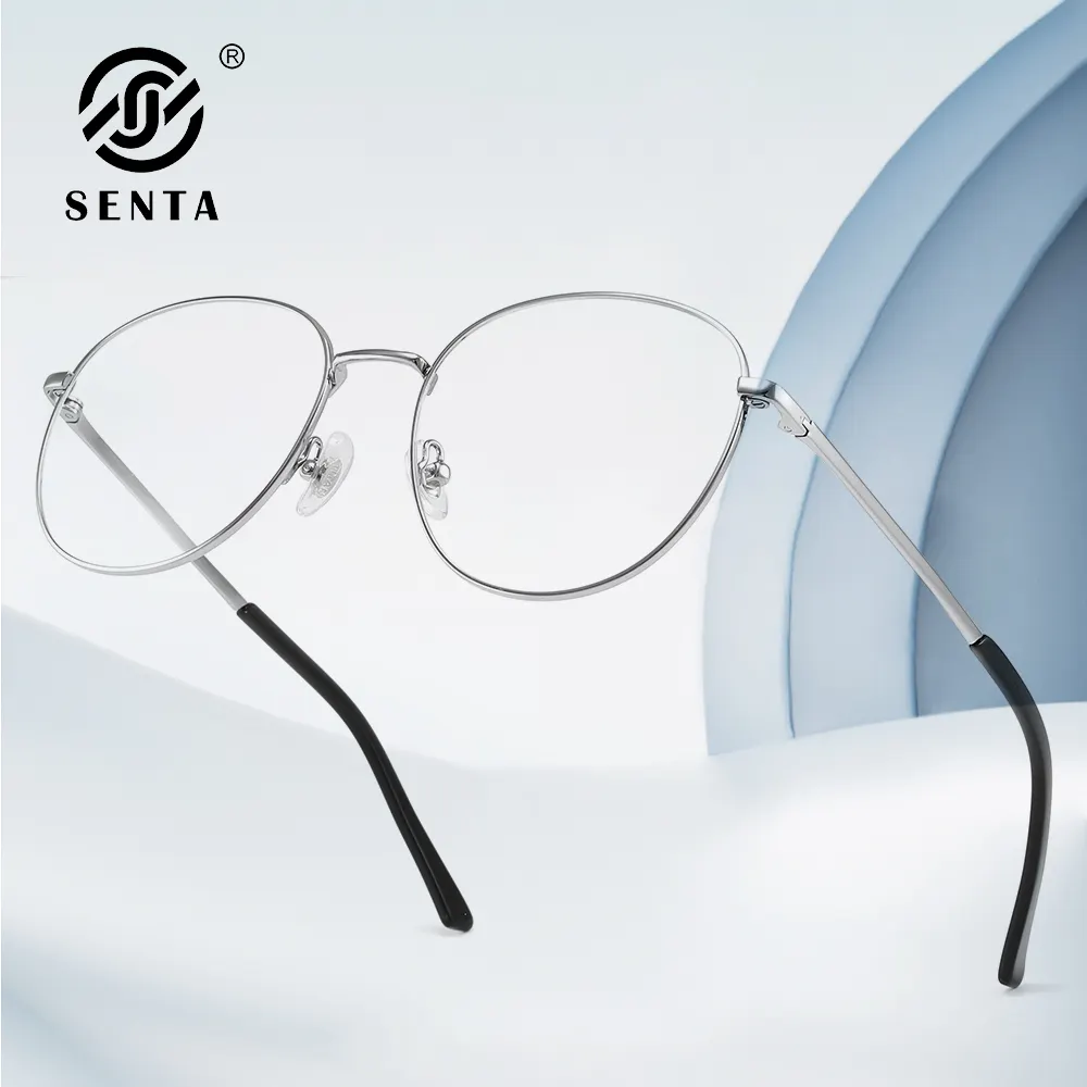 Designer Titan Optische Brille Runde Benutzer definierte Logo Brillen Frauen Brillen Silber Männer Brillen Brillen rahmen Hersteller