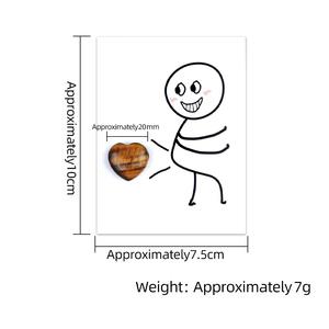 Guérison drôle carte série cristal naturel 20mm violet cristal Rose Quartz en forme de coeur Yoga méditation pierre précieuse - Product Image 4