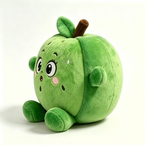 หมอนตุ๊กตาผลไม้สีเขียวสุดน่ารักสำหรับเด็กและห้องนอน ของเล่นตุ๊กตาแอปเปิ้ลสีเขียวน่ารัก นุ่มนิ่ม รูปทรงกลม - Product Image 5