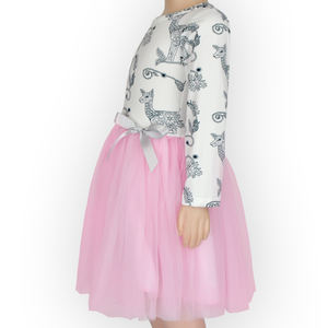 Vestido de Princesa para Bebé con Estampado Digital Personalizado, Ropa de Boutique Navideña para Niña, Manga Larga, Tul, Fruncido - Product Image 4