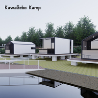 Kawagebo Kamp personnalisé en aluminium 28 ㎡ mini villa de luxe extérieure préfabriquée modulaire pomme cabine pour hôtel