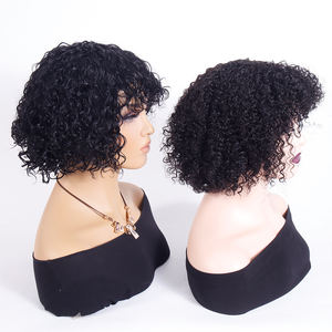 Tóc Giả Pixie Giá Rẻ Tóc Giả BOB Ngắn Cắt, Làm Bằng Máy Tóc Giả BOB Xoăn Xoăn Với Mái Tóc Giả Ren Phía Trước HD Trong Suốt 360 - Product Image 4