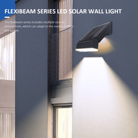 Lampe murale solaire LED Flexibeam à détecteur de mouvement PIR haute luminosité 2W-8W, IP65, pour jardin, rechargeable, autonomie de 5 nuits