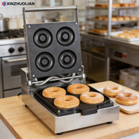Nouvelle machine à gaufres et beignets professionnelle en acier inoxydable 220V, antiadhésive, à double chauffage, efficace, mini-machine à snacks