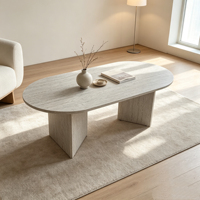 Table basse de salon en pierre naturelle au design créatif de luxe, table d'appoint