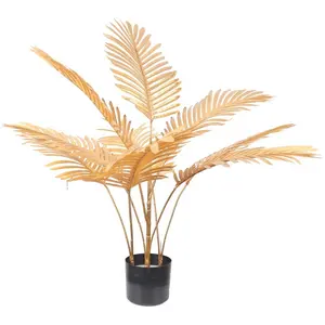 Venta caliente Golden Phoenix Palm para la decoración del hogar Hoja artificial Areca Chrysalidocarpus Lutescens Palmera
