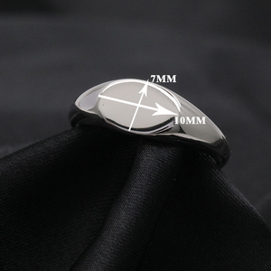 <span class=keywords><strong>Bague</strong></span> signet ovale minimaliste personnalisable en argent sterling 925, vierge, pour hommes et femmes - Product Image 3