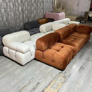 Furnitur Ruang Tamu Modern <span class=keywords><strong>Sofa</strong></span> <span class=keywords><strong>Sofa</strong></span> Chaise Bentuk L Mario Bellini Modular Sectional Velvet Teddy Boucle <span class=keywords><strong>Sofa</strong></span> Set - Product Image 4