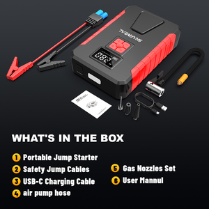 Démarreur d'urgence portable 12 V pour batterie de voiture, pour jusqu'à 10 L de diesel ou 7 L d'essence - Product Image 2