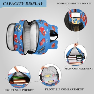 Unisex Lightweight Custom Cartoon <b>Backpack</b> Zipper Closure <b>Large</b> <b>Capacity</b> Schoolbag Primary Secondary Student School <b>Backpack</b> - Product Image 4