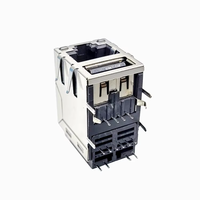Conector de filtro de Puerto Ethernet de 100M RG45 RJ45 Conector USB con conector de interfaz de blindaje de luz para cables y dispositivos Ethernet