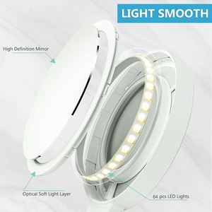 Espejo Cosmético de Escritorio Personalizado al por Mayor con Aumento de 10X y Luz LED de un Solo Lado - Product Image 3