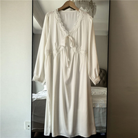 Pyjama pour femmes de grande taille, logo personnalisé de haute qualité, XL-4XL, 60-105 kg, filles rondes, taille plus, doux, sexy, ample, col en V, manches longues