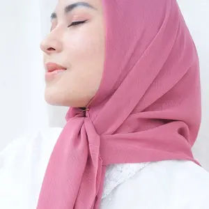 New Elegant Crinkle Solid Color Hijab Women Muslim Scarf Bandana Turban Headband Arab Wrap Foulard Shawls Supplier