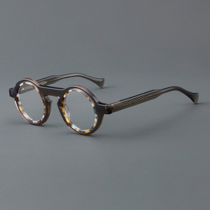 Monturas de <span class=keywords><strong>gafas</strong></span> de marca de diseñador para <span class=keywords><strong>hombre</strong></span>, <span class=keywords><strong>gafas</strong></span> <span class=keywords><strong>graduadas</strong></span> de lectura óptica de acetato bloqueado de Color de círculo pequeño a la <span class=keywords><strong>moda</strong></span> para <span class=keywords><strong>hombre</strong></span> - Product Image 4