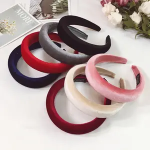 Wholesale New Design Women Hair Accessories Candy Colors Padded Wide Hair Bands