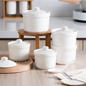 ชามเซรามิกสำหรับนึ่งไข่พร้อมฝาปิดกันน้ำรั่ว ชุดหม้อตุ๋นสำหรับร้านอาหาร ชุดภาชนะสำหรับซุปสำหรับใช้ในบ้าน - Product Image 1