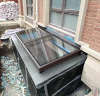 Fenêtre de toit coulissante horizontale en alliage d'aluminium, pare-vent, fenêtres de plafond, verre trempé, fenêtre de toit panoramique