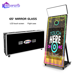 Màu trắng 65 inch gương ảnh gian hàng Selfie ma thuật gian hàng ngay lập tức in ảnh 4*6 ảnh với 43 "Màn hình cảm ứng - Product Image 2