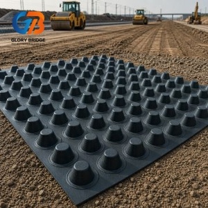 Planche de drainage alvéolée en PEHD, <span class=keywords><strong>membrane</strong></span> composite géotextile imperméable <span class=keywords><strong>pour</strong></span> fondations, murs de sous-sol, toitures et jardins - Product Image 1