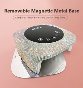 Cao Cấp Tùy Chỉnh Bling Rhinestone Xách Tay Nhanh Chóng Chữa Bệnh UV LED Không Dây Nail Đèn