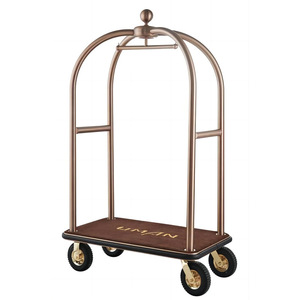 Chariot à bagages pliable à quatre roues en velours rouge Yuman Hotel pour le transport de passagers - Product Image 5