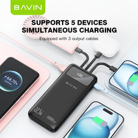 BAVIN Batterie Externe Fine PC1072S Excellente 10000mAh Recharge Rapide pour Téléphones Petite Power Bank