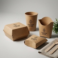 Support à collation en papier kraft incliné avec logo personnalisé pour frites, gaufres aux œufs, pommes de terre – Boîte d'emballage alimentaire en papier kraft
