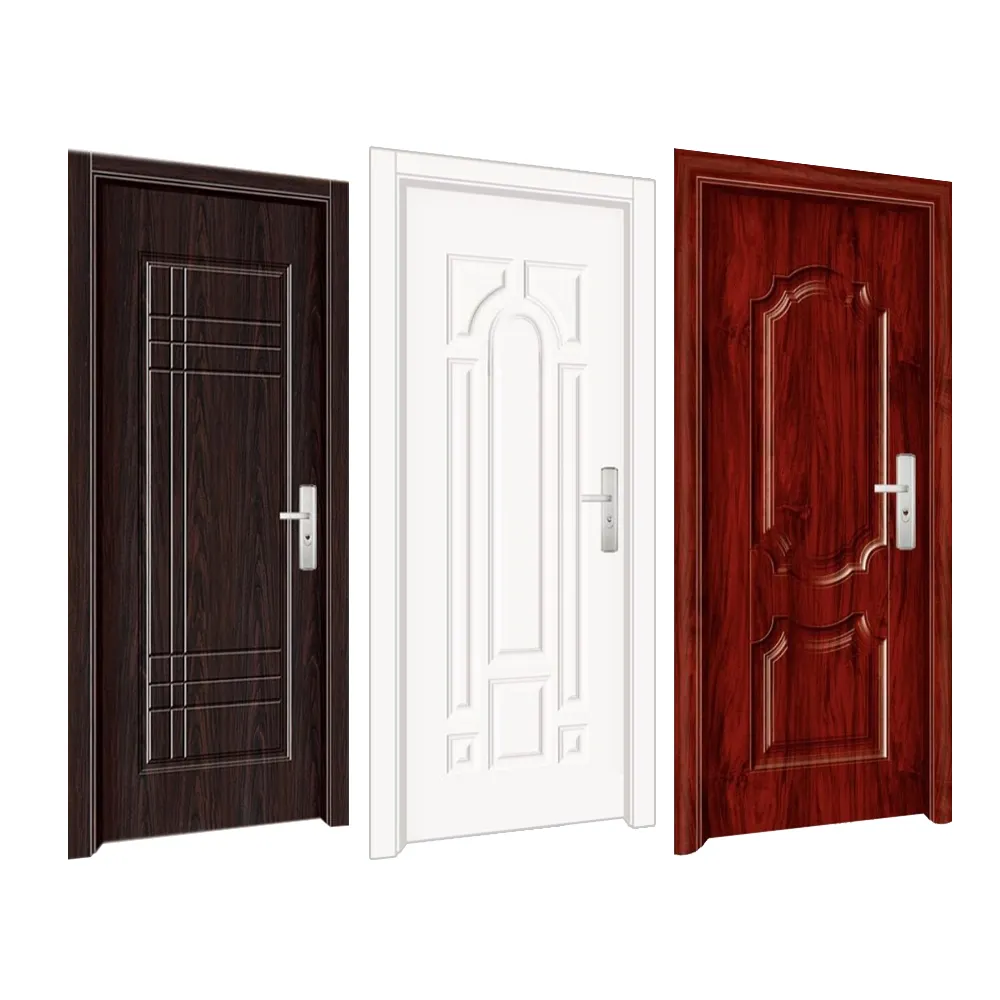 MDQ ucuz fiyat Modern ahşap kapı tasarımı çelik Prehung evler için iç kapılar