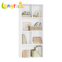 Étagères de rangement modernes en bois massif blanc, 8 étagères, design cube, meubles pour salon et chambre à coucher, écologiques et durables