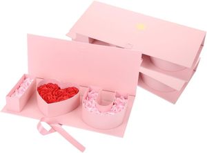 Vente en gros de boîtes-cadeaux en carton floral laminé mat 'I <span class=keywords><strong>Love</strong></span> You U' Boîtes florales vides en forme de lettre imprimées Matériaux recyclés - Product Image 5