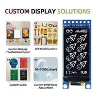 Layar OLED Putih GoldenMorning 1,3 Inci ME64128-03, IC SSD1312, Resolusi 64x128, Antarmuka SPI, Konektor 7Pin