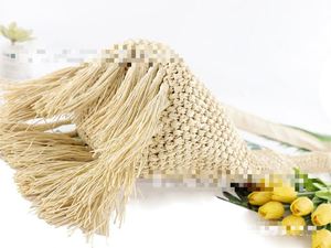 Tassel Rope Designer Straw <b>Bag</b> Fashion One Shoulder Pineapple Buckle Beach Handbag Braided Casual Women Summer <b>Bags</b> - Product Image 5