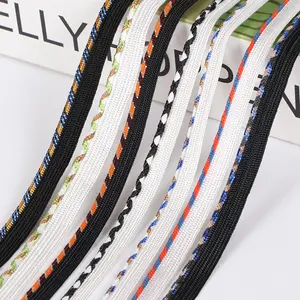 High quality custom striped polyester 10mm bright lurex piping cord rope bise tape eco friendly for home textile