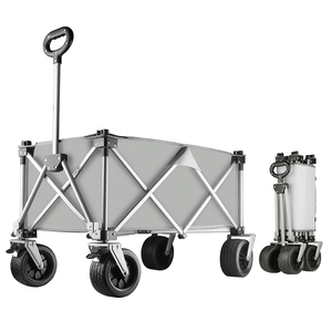 <strong>Collapsible</strong> <strong>Wagon</strong> Cart Folding Beach <strong>Wagon</strong> with Big All-Terrain Wheels Large Weight Capacity Heavy Duty Cart for Camping Garden - Product Image 1