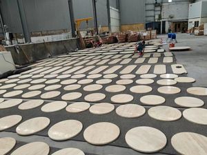 Table à manger moderne en travertin blanc Goldtop OEM/ODM pour projet hôtelier, salon romain, intérieur/extérieur, pierre naturelle - Product Image 4