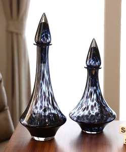 RYLAVA Vaso da Tavolo in Vetro Soffiato a Mano con Stampa Leopardata Ambrata - Ornamento Moderno di Lusso per la Casa - Product Image 6