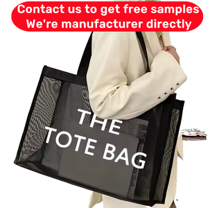 ถุงผ้าชายหาดสำหรับผู้หญิงถุงผ้าโพลีเดอะอาลีใช้มือจับตาข่ายกระเป๋าช้อปปิ้งแฟชั่นแบบนำกลับมาใช้ใหม่ได้ - Product Image 4