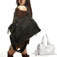 Tas Selempang Wanita PU Vintage Y2K, Kapasitas Besar, Tas Bahu Retro, Tas Tangan, Logo Custom, Supplier Grosir