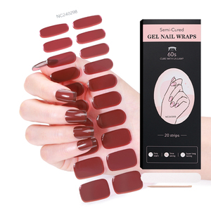 Adesivi per unghie in Gel lucidante a tinta unita Patch strisce Semi curate senza lampada UV acquista <span class=keywords><strong>Online</strong></span> - Product Image 3