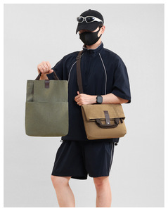 Sac messager en toile de style rétro pour homme, sac à main décontracté de grande capacité, sac bandoulière pour le travail et les trajets quotidiens - Product Image 5