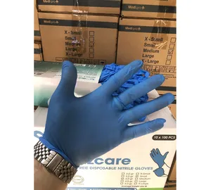 도매 생물 분해성 고무 Pe 도매 투명한 유액 자유로운 PVC 음식 급료 glovee 처분할 수 있는 파란 비닐 Glovee