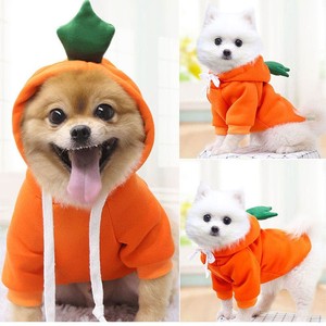 Sudadera con capucha para perros y gatos, disfraz de zanahoria naranja, ropa para mascotas de tamaño pequeño y mediano, lindo atuendo para animales, para Teddy, Bulldog Francés - Product Image 1