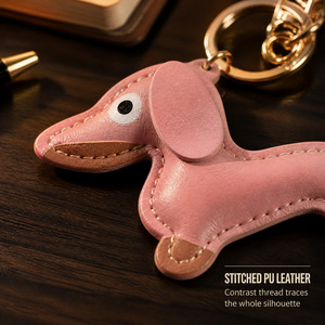 Porte-clés Teckel en Cuir PU, Mignon Porte-clés Chien pour Sac, Breloque, Cadeau, Vente au Détail, Présent pour Amateurs d'Animaux - Product Image 3