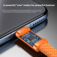 Cable de Carga Rápida USB-C de Doble Tipo-C Plano para Teléfono Pro Max y Pad, Carga Rápida de 3A, 1M, Nailon para Conector
