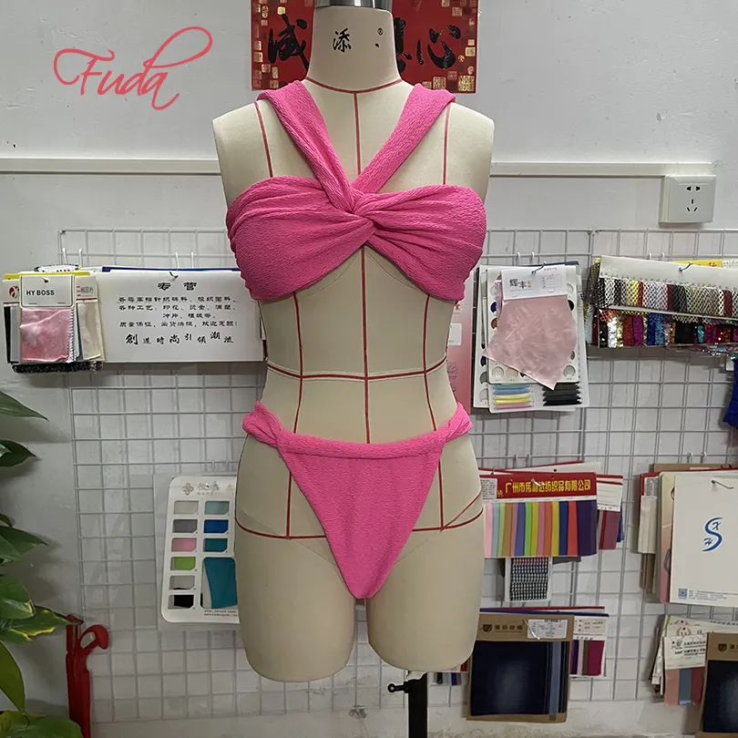 Fuda B9 Damesbadpak Met Hoge Taille Sport Tweedelig Dik Push -Up Bikini Met Hoge Taille En Speciale Materialen Badpak