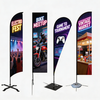 Drapeaux plume promotionnels personnalisés pour l'extérieur, bannières publicitaires économiques, impression par sublimation, logo imprimé, drapeaux de plage résistants au vent