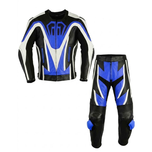 Top Quality Custom Men Motorbike Suit Made of Genuine Leather Hot Selling Summer Motorbike Leather Suit - Product Image 1